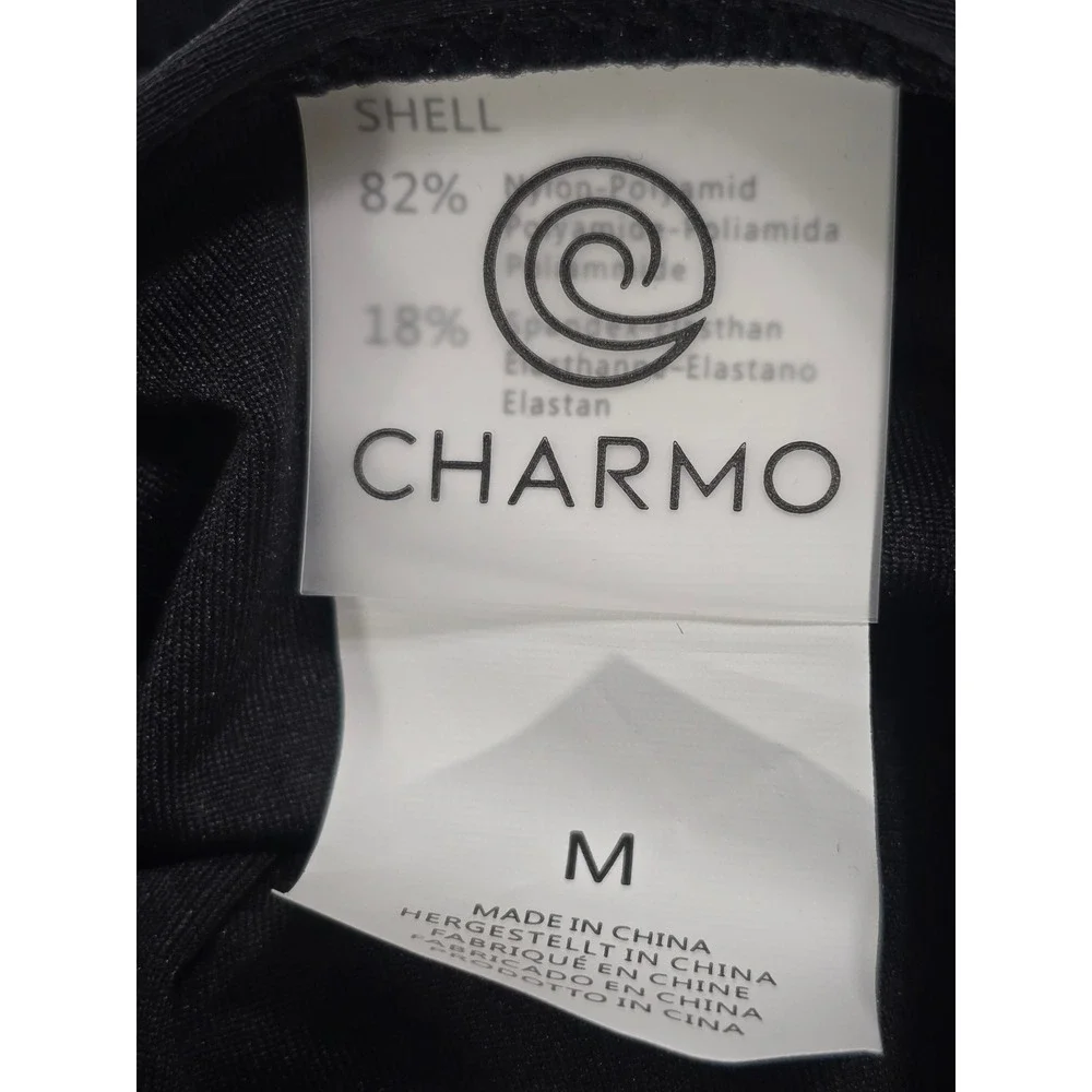 Charmo Womens Black Cutout One Piece Swimsuit Monokini UPF 50+ Size‎ Medium NEW